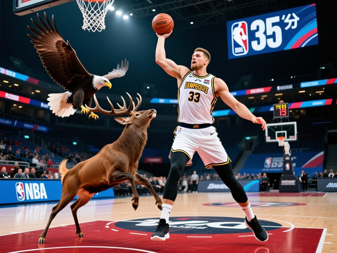 雄鹿擒老鹰，字母哥砍下35分