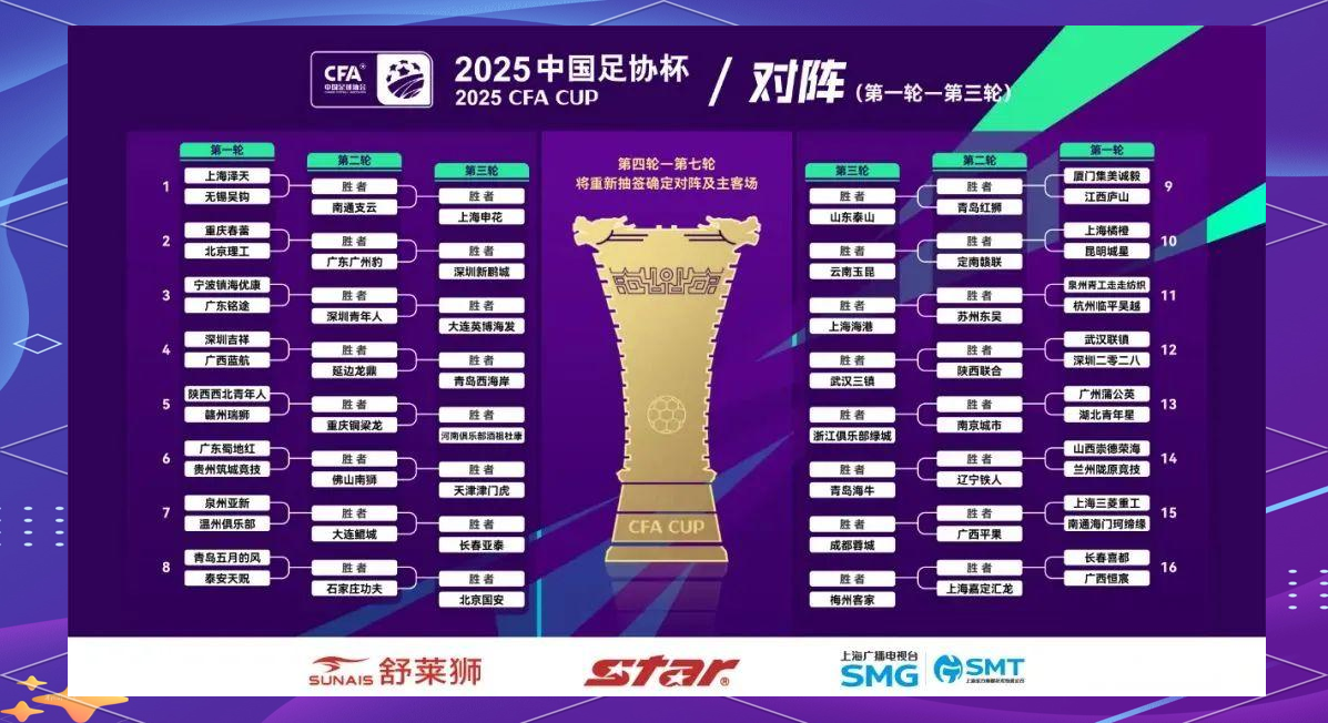 包含2025赛季中国足协杯8强对阵出炉的词条